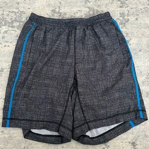 Lululemon Pace Breaker Lined Shorts Size L 9” Inseam Grey/Blue